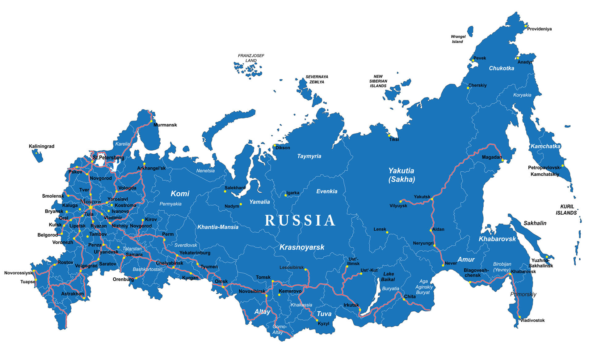 Russia Highway Map